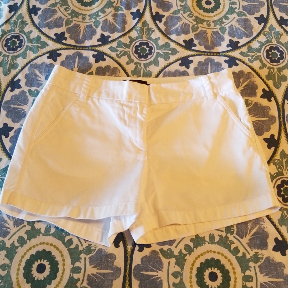 J Crew White 3" Chino Shorts